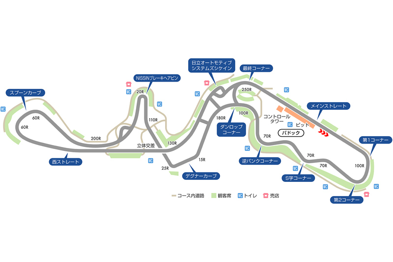 鈴鹿サーキット 130R コースマップ